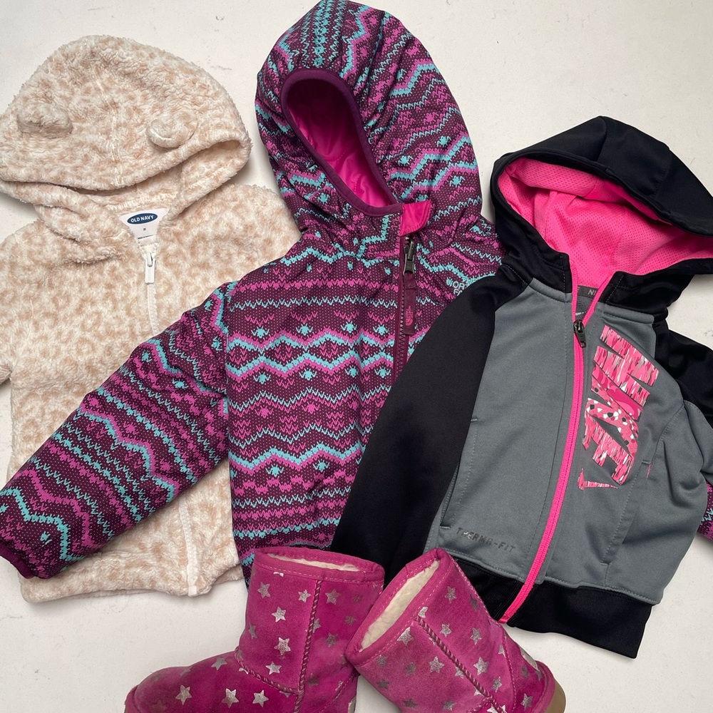 2T girls jackets and Size 8 UGGs